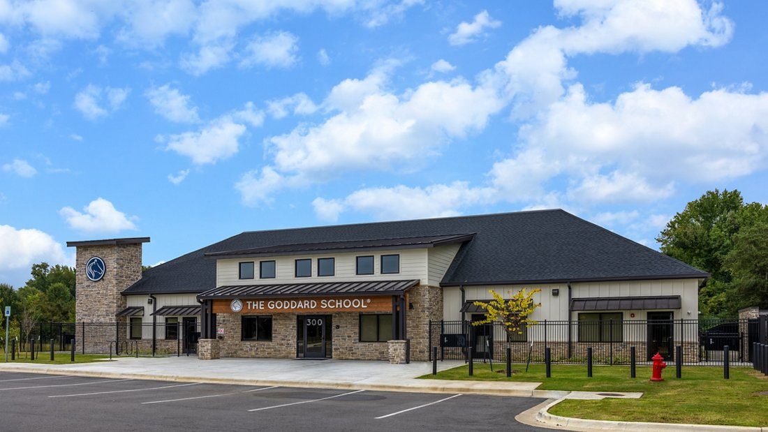 Front exterior of a completed Goddard School building